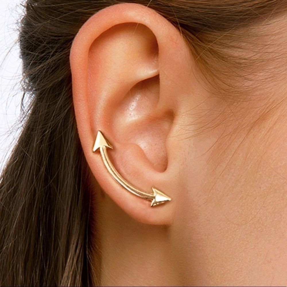 Gold Arrows Slider Earrings